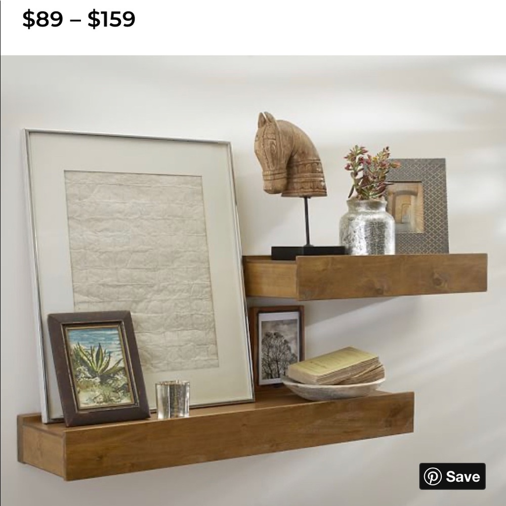 Rustic wood floating shelf